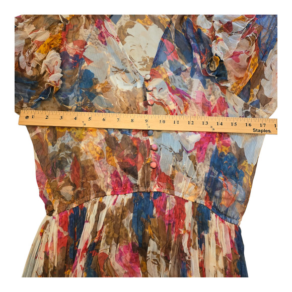 Sundance Trieste Romance Dress Womens PXS Chiffon Ruffles Artsy Cottagecore - Picture 13 of 16